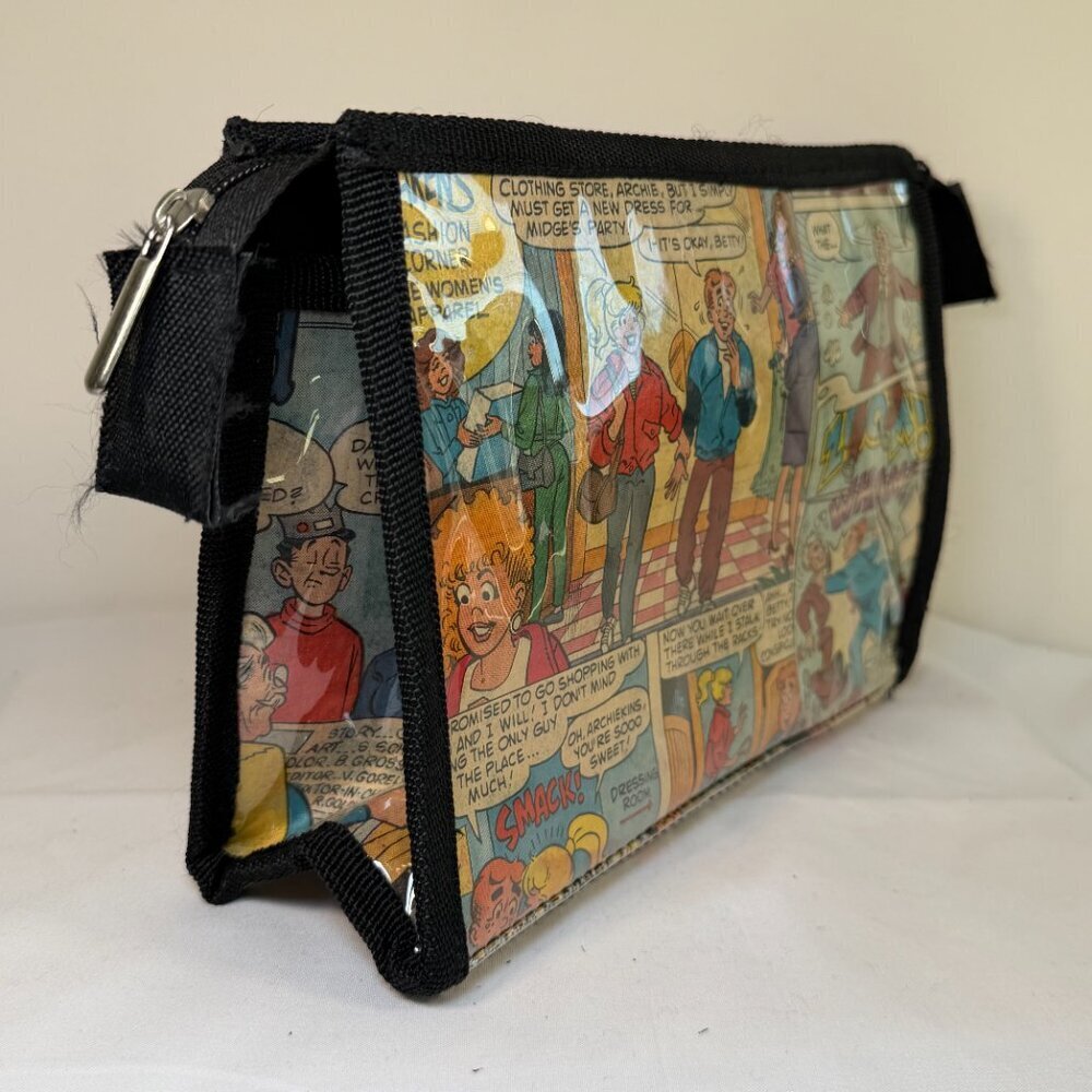 Vintage ARCHIE Comic Book Cartoon Zippered Makeup Bag Vinyl Pouch Case - Picture 6 of 11
